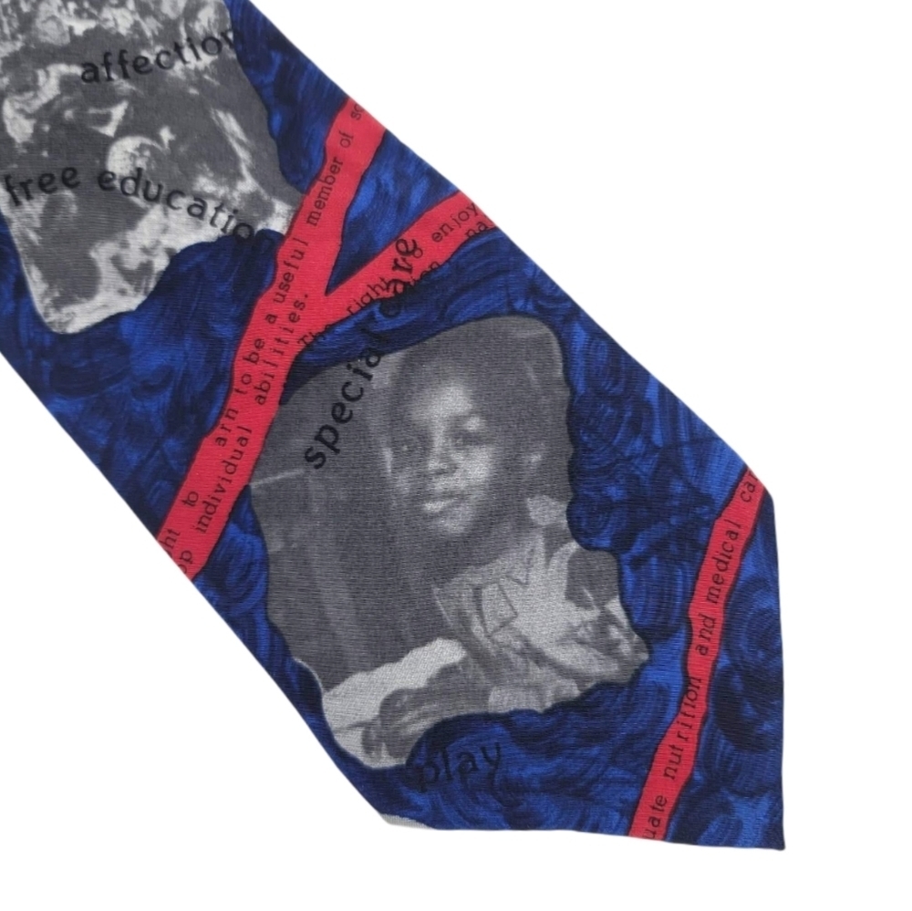 Save The Children Silk Tie Vintage Childs Rights - Picture 3 of 9